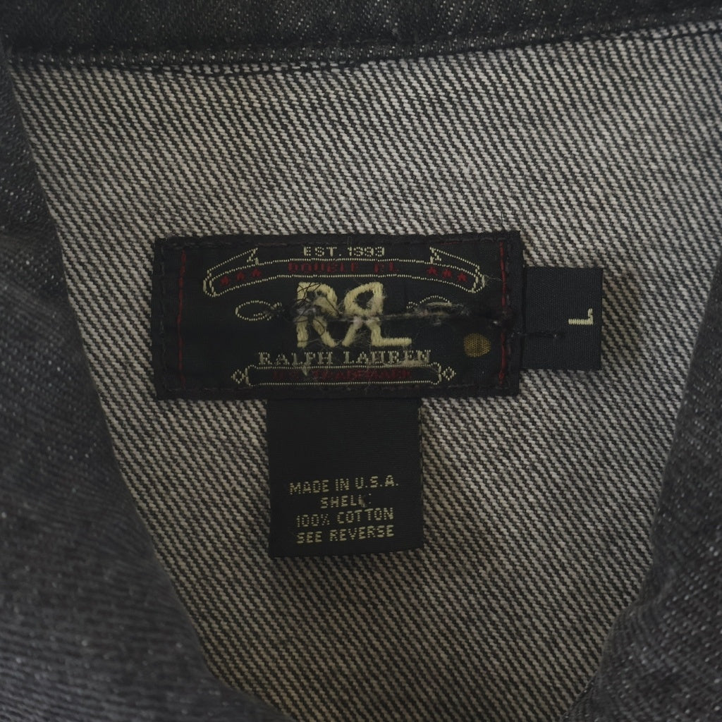 RRL(ダブルアールエル) 90s 三ツ星タグ 先染め ブラック デニム トラッカー ジャケット ブラック