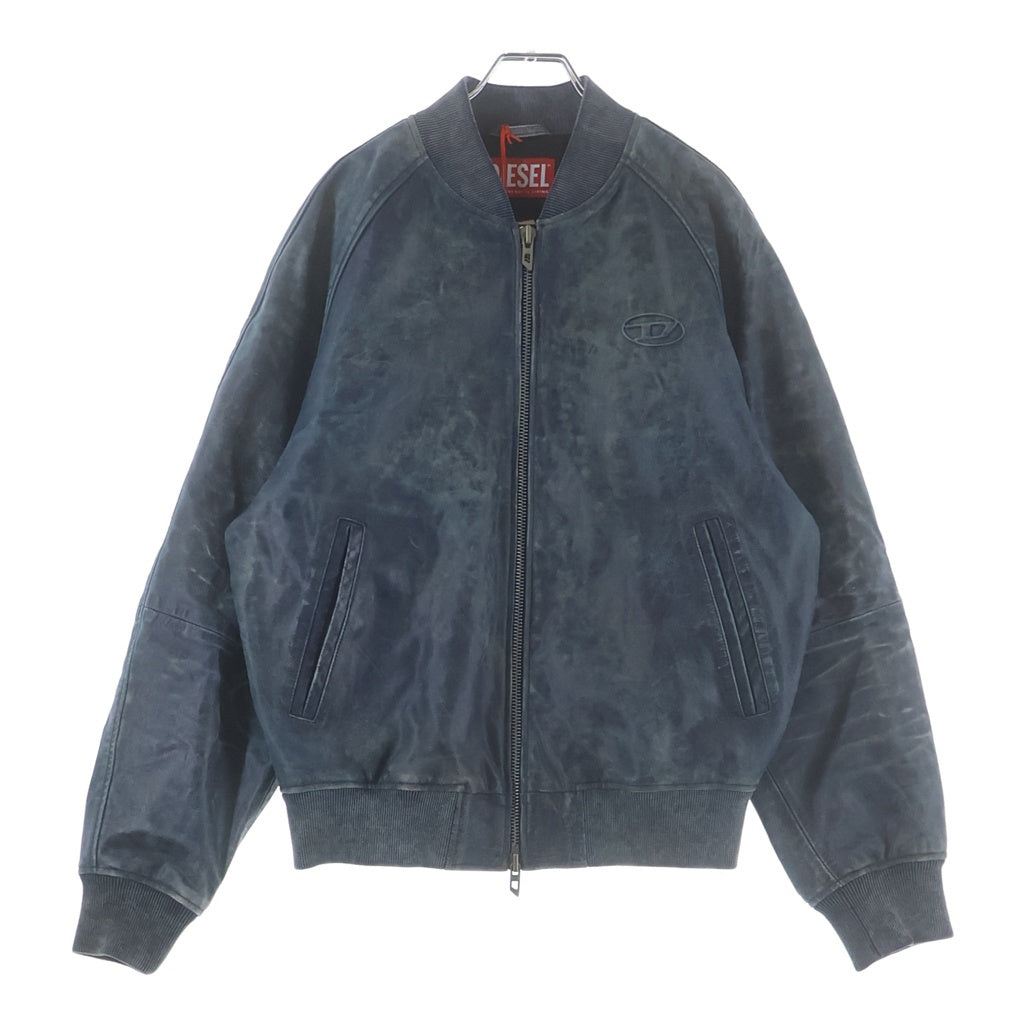 DIESEL(ディーゼル) 26SS L-Cobb レザーボンバージャケット シープスキン ブルー A200970QMBW