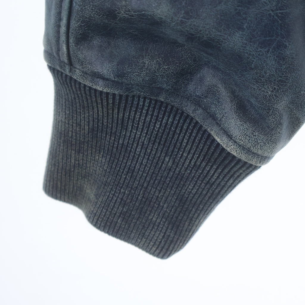 DIESEL(ディーゼル) 26SS L-Cobb レザーボンバージャケット シープスキン ブルー A200970QMBW