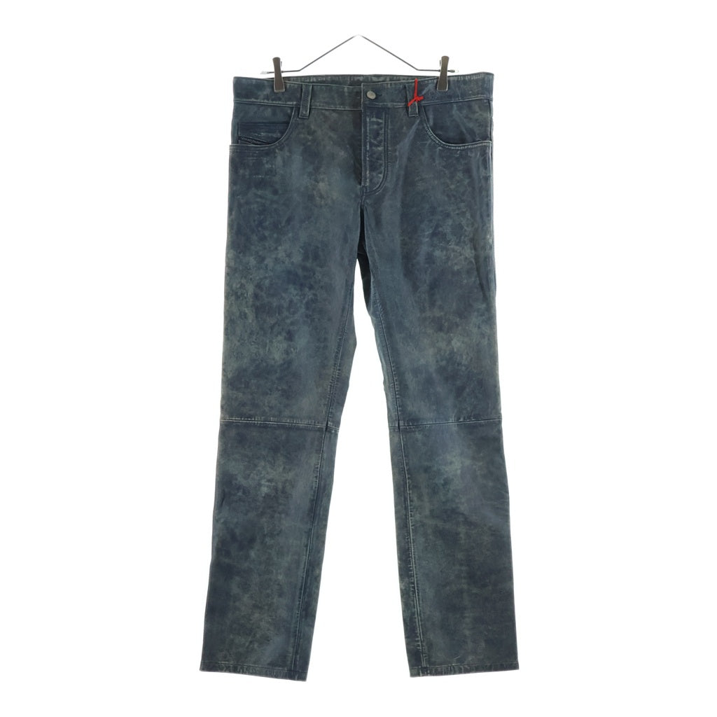 DIESEL(ディーゼル) 26SS P-VYLL-QMBW レザーパンツ シープスキン ブルー A218560QMBW