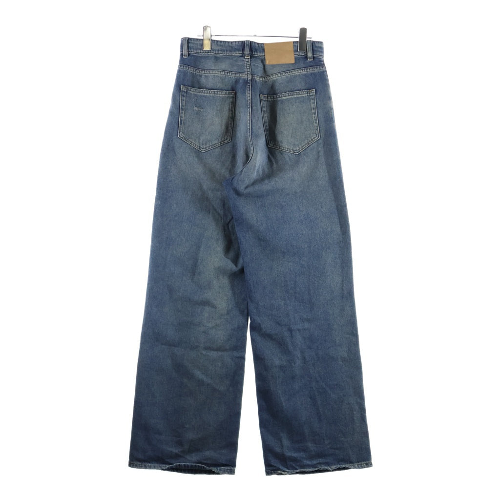 MM6 Maison Margiela(エムエムシックスメゾンマルジェラ) 5ポケット ワイド ダメージデニム パンツ インディゴ SHOLA0014
