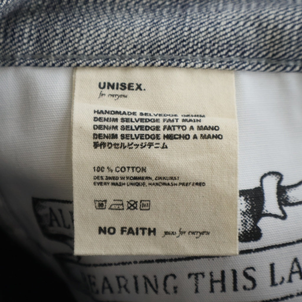 NO/FAITH STUDIOS(ノーフェイスストゥディオス) Japanese Denim リバースデザイン セルビッジデニム グレー