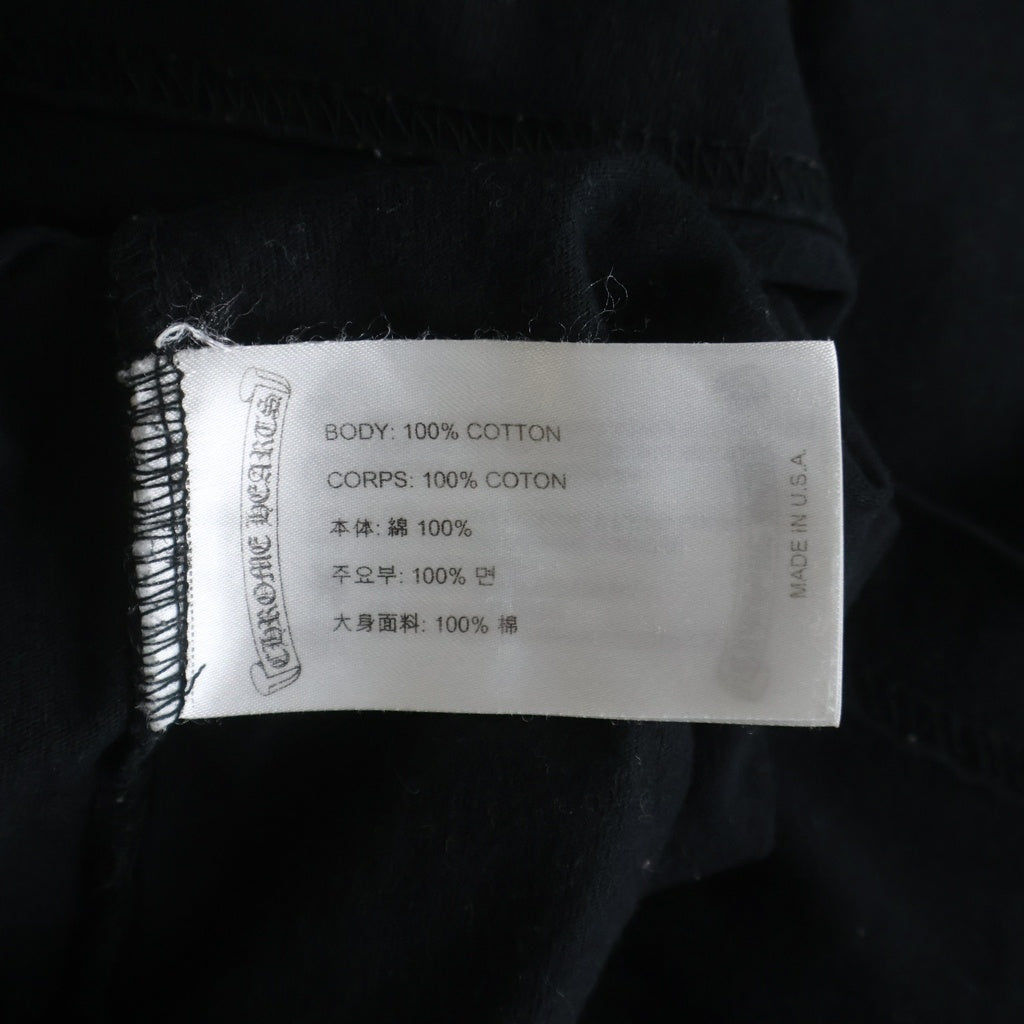 CHROME HEARTS(クロムハーツ) CH LS NECK LOGO ネックロゴプリント 袖ロゴ 長袖Tシャツ ロングスリーブカットソー ブラック