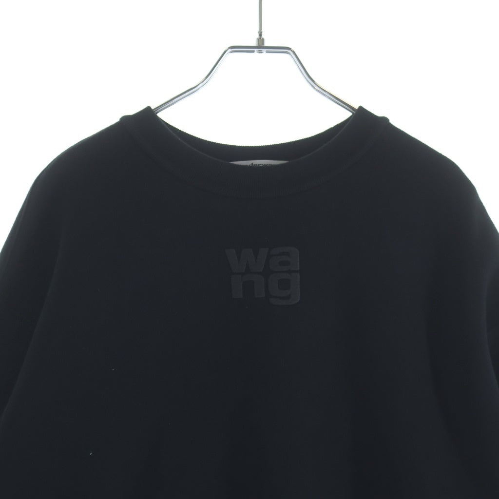 ALEXANDER WANG(アレキサンダーワン) フロントロゴプリントクルーネックスウェット コットン ブラック レディース 4CC3221360