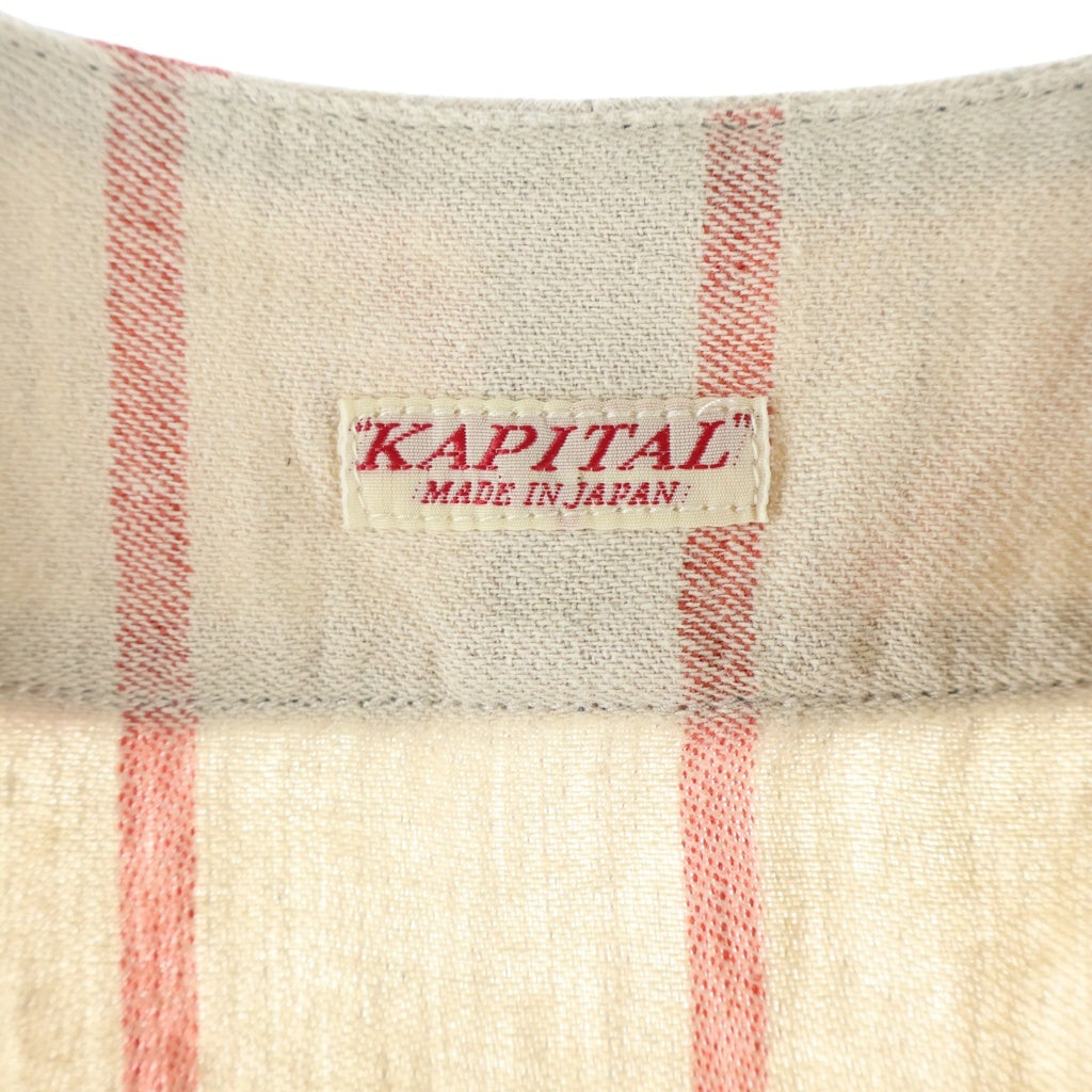KAPITAL(キャピタル) スラッピー ベースボール ストライプシャツ アイボリー