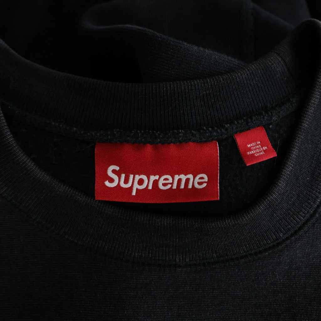SUPREME(シュプリーム) 25SS Washed Box Logo Crewneck ボックスロゴ クルーネックスウェットトレーナー ブラック