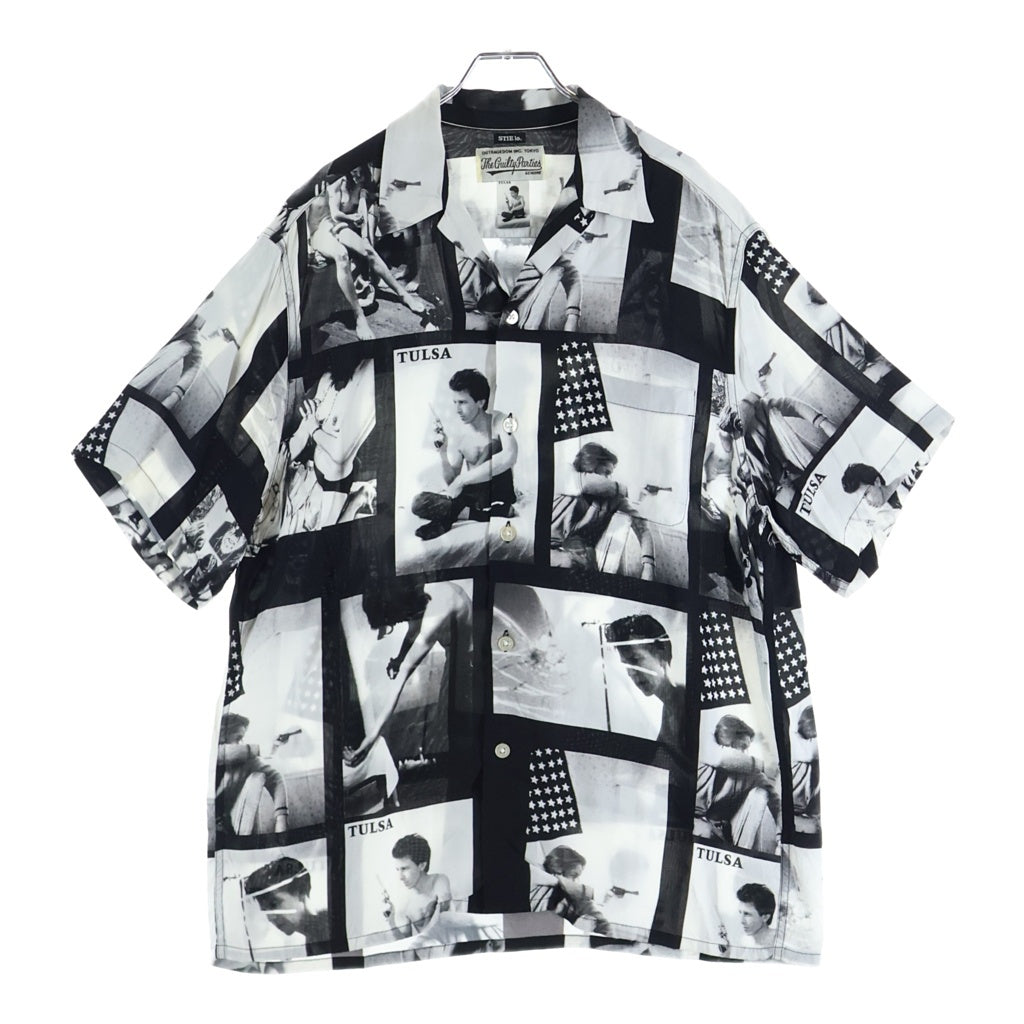 WACKO MARIA(ワコマリア) LARRY CLARK TULSA HAWAIIAN SHIRT ラリークラーク タルサ ハワイアンシャツ 半袖シャツ ブラック/ホワイト