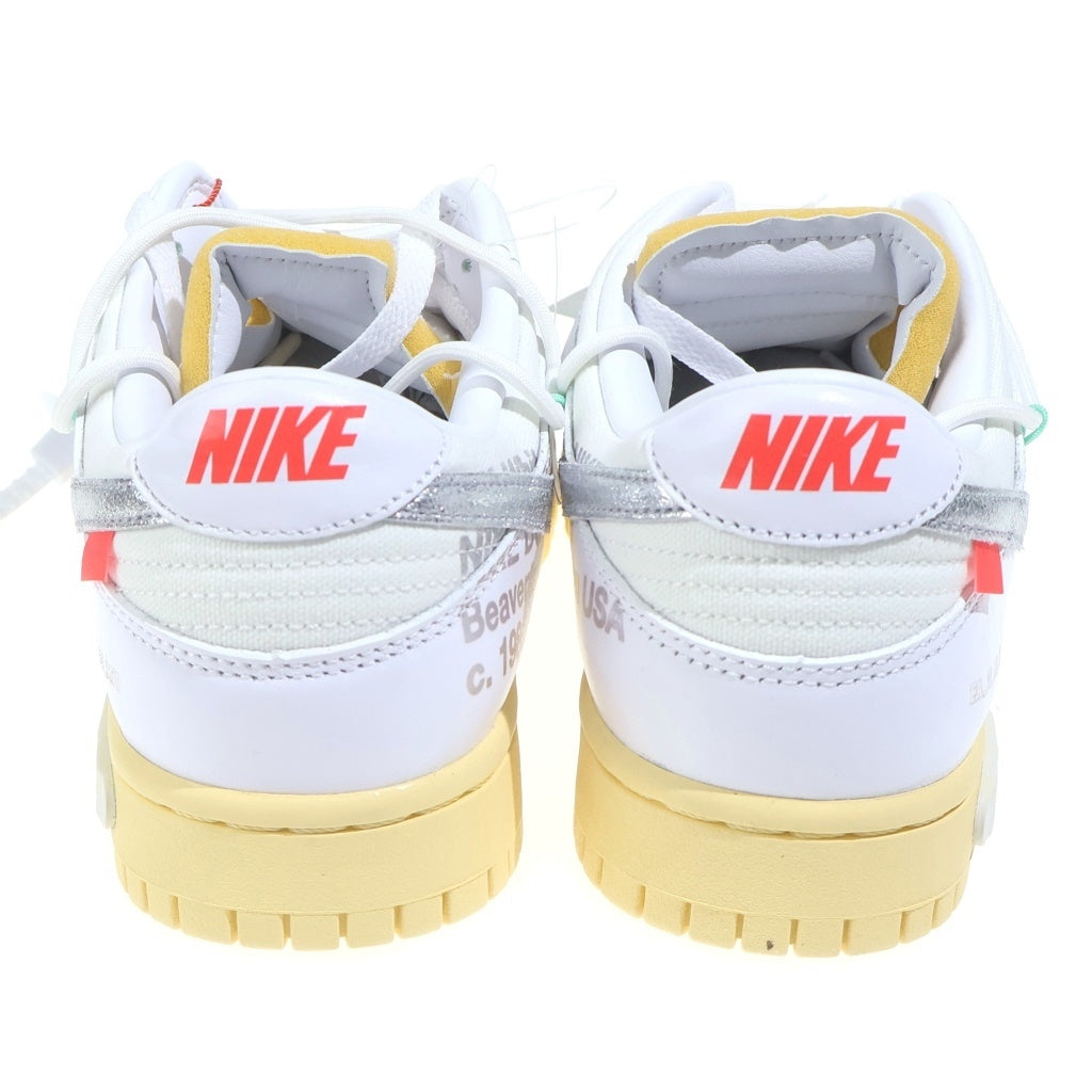 NIKE(ナイキ) ×OFF WHITE DUNK LOW 1OF50 LOT1 DM1602-127 オフホワイト ロットワン レザーローカットスニーカー ホワイト US9/27cm