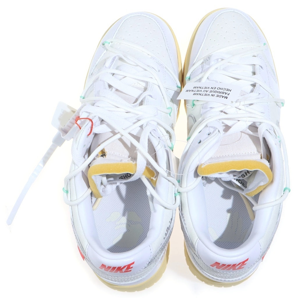 NIKE(ナイキ) ×OFF WHITE DUNK LOW 1OF50 LOT1 DM1602-127 オフホワイト ロットワン レザーローカットスニーカー ホワイト US9/27cm