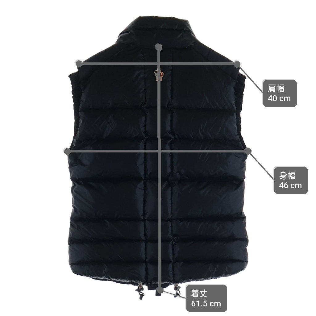 MONCLER(モンクレール) KOSTEMBERG GILET バックロゴパッチ ジップアップ ナイロンダウンベスト ブラック 120974330605