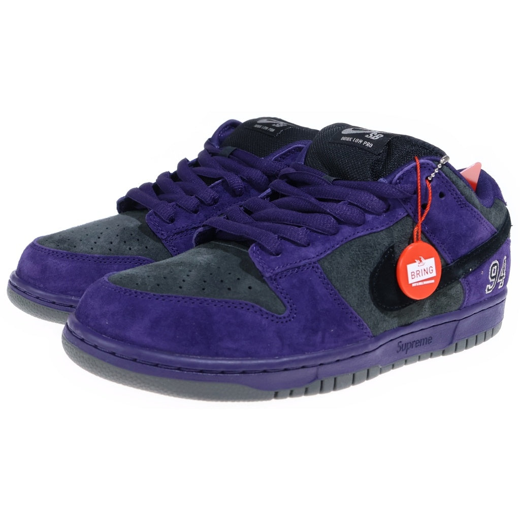 NIKE SB(ナイキエスビー) ×Supreme Dunk Low HQ8487-500 シュプリーム ダンク ローカットスニーカー パープル/ブラック US8.5/26.5cm