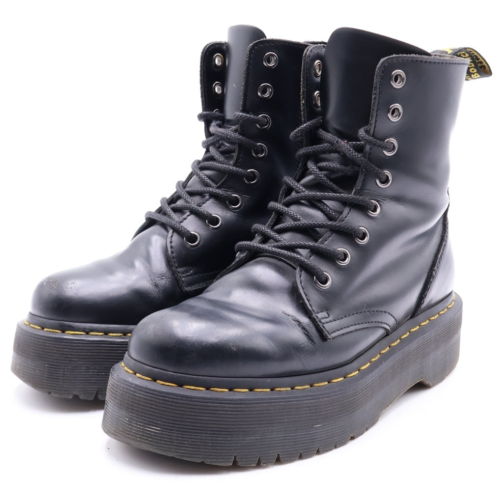 Dr.Martens(ドクターマーチン) JADON ジェイドン 8ホール ポリッシュドスムースレザー サイドジップ レースアップ ハイカットブーツ ブラック 15265001 レディース
