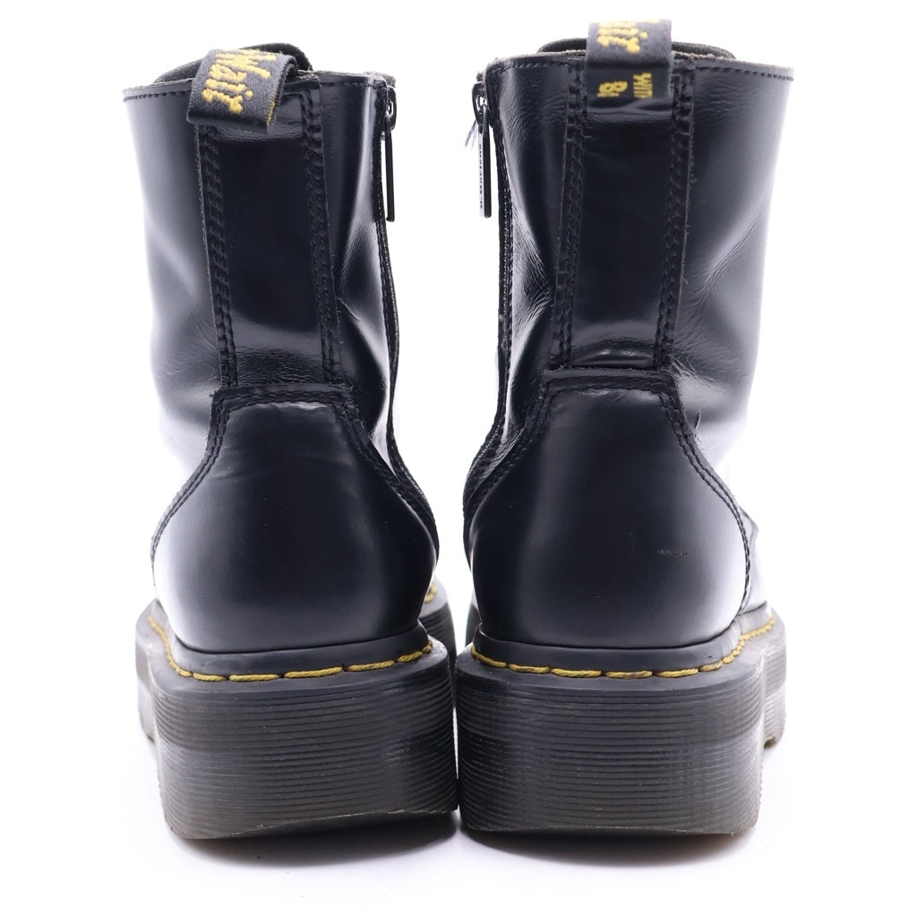 Dr.Martens(ドクターマーチン) JADON ジェイドン 8ホール ポリッシュドスムースレザー サイドジップ レースアップ ハイカットブーツ ブラック 15265001 レディース