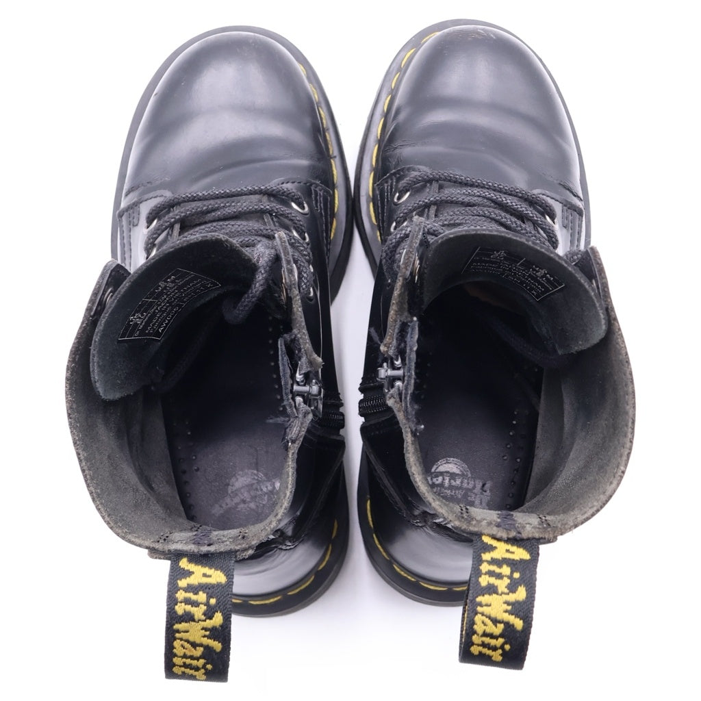 Dr.Martens(ドクターマーチン) JADON ジェイドン 8ホール ポリッシュドスムースレザー サイドジップ レースアップ ハイカットブーツ ブラック 15265001 レディース