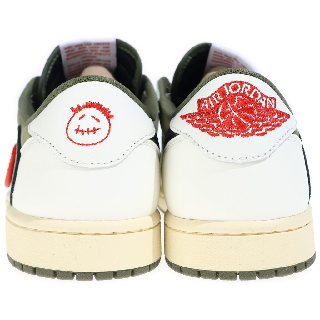 NIKE(ナイキ) ×TRAVIS SCOTT AIR JORDAN 1 LOW OG REVERSE OLIVEDM 7866-200 トラヴィススコット エアジョーダン 1 ローカットスニーカー カーキ US8.5/26.5cm