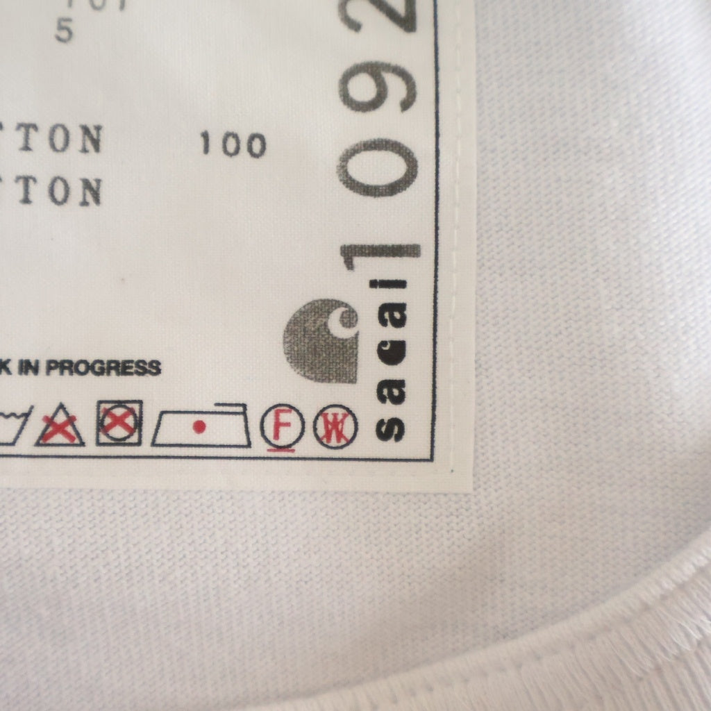 Sacai(サカイ) 26SS ×Carhartt WIP Cotton Jersey カーハート コットン半袖Tシャツ カットソー ホワイト 26-01092S