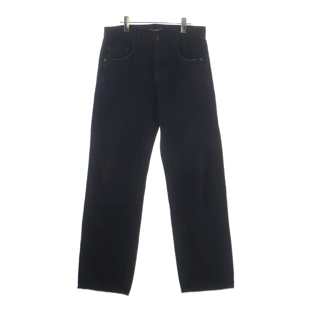 SAINT LAURENT PARIS(サンローランパリ) 23SS ボタンフライ ストレートデニムパンツ ブラック 752629