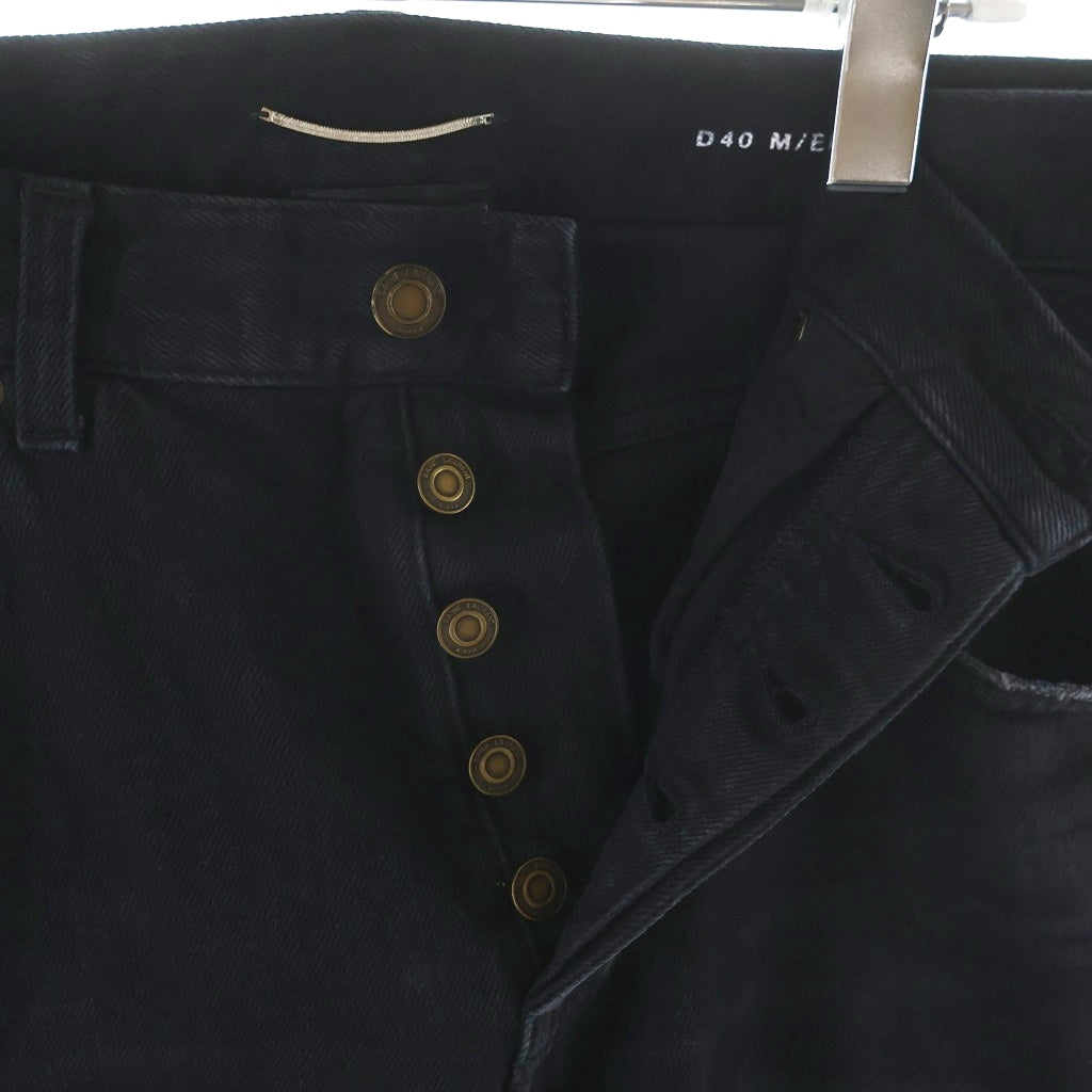 SAINT LAURENT PARIS(サンローランパリ) 23SS ボタンフライ ストレートデニムパンツ ブラック 752629
