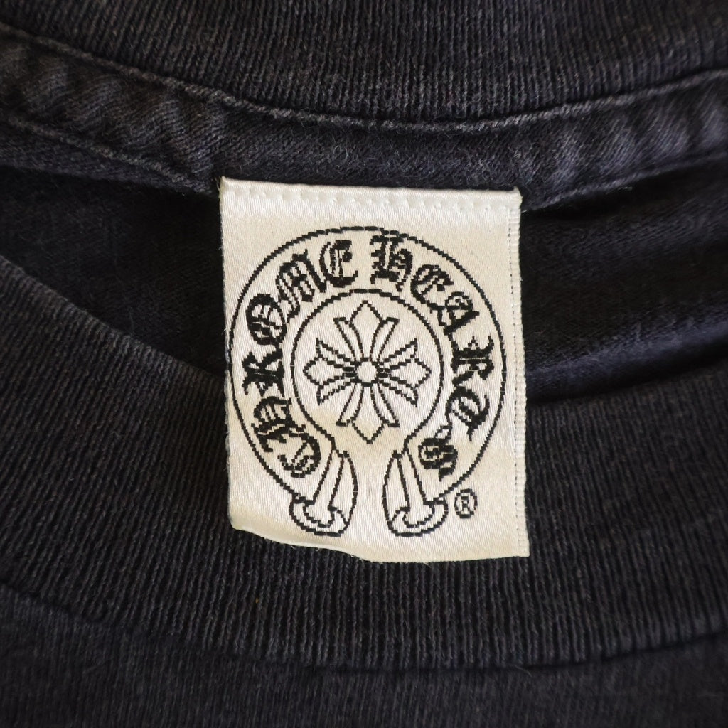 CHROME HEARTS(クロムハーツ) OLD HORSE SHOE L/S TEE オールド ホースシュー ロゴプリント ロングスリーブ クルーネック長袖ポケットTシャツ カットソー ブラック