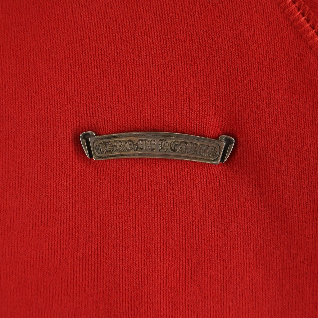 CHROME HEARTS(クロムハーツ) Y NOT Cemetery Cross Zipup Hoodie King Taco ワイノットセメタリークロスジップアップフーディ パーカー ロゴ刺繍 レッド キングタコ