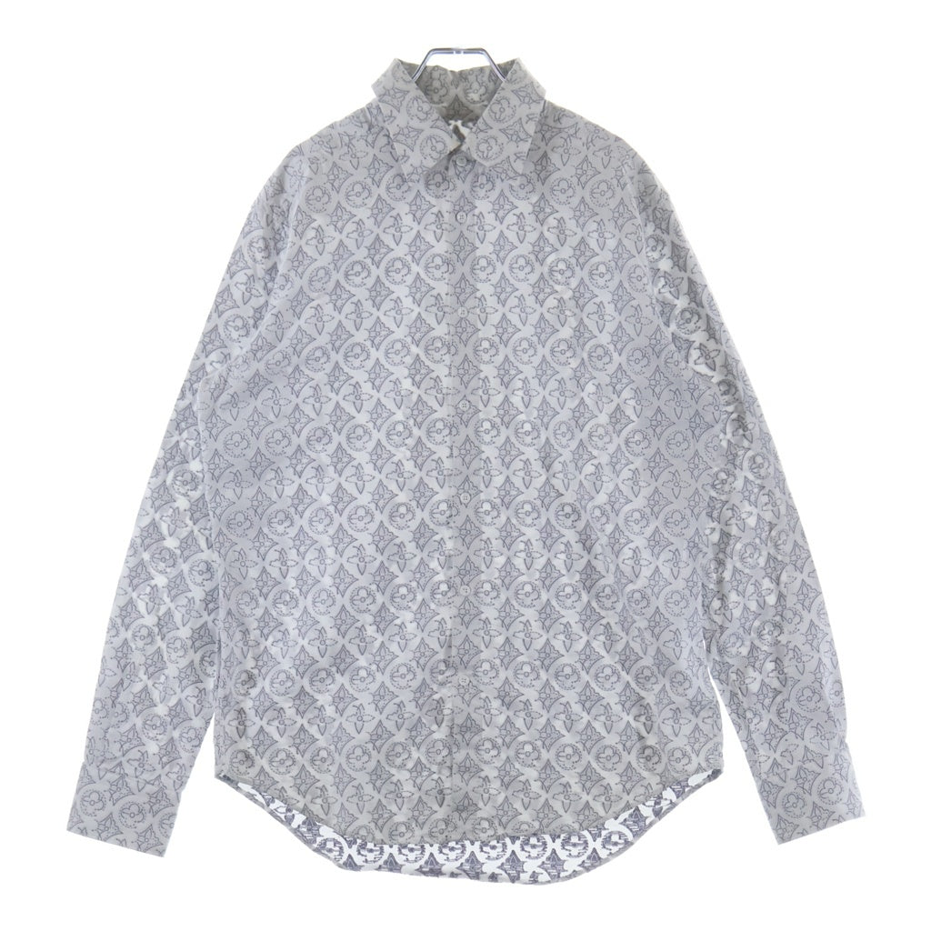 LOUIS VUITTON(ルイヴィトン) 21AW モノグラムフラワーパターン コットン長袖シャツ 総柄 ホワイト RM212Q EO4 HLS43W