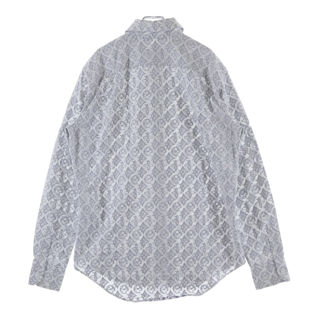 LOUIS VUITTON(ルイヴィトン) 21AW モノグラムフラワーパターン コットン長袖シャツ 総柄 ホワイト RM212Q EO4 HLS43W