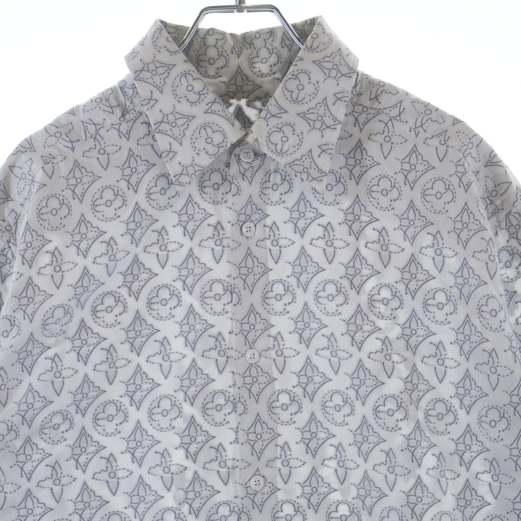 LOUIS VUITTON(ルイヴィトン) 21AW モノグラムフラワーパターン コットン長袖シャツ 総柄 ホワイト RM212Q EO4 HLS43W