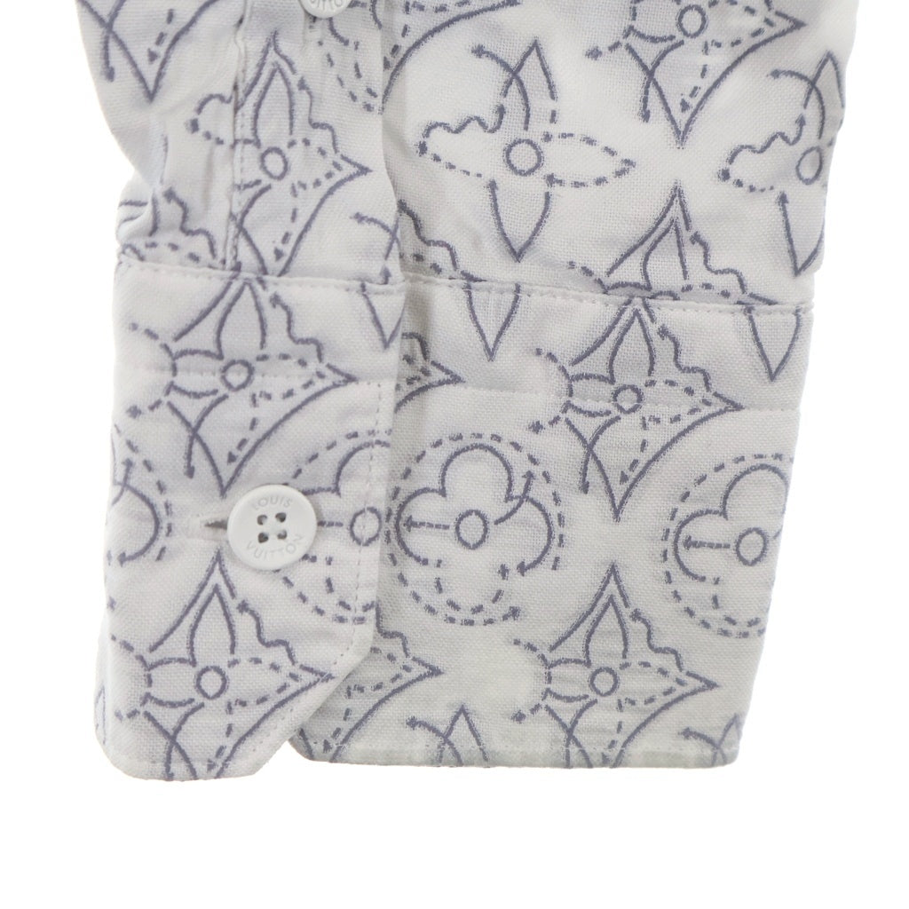 LOUIS VUITTON(ルイヴィトン) 21AW モノグラムフラワーパターン コットン長袖シャツ 総柄 ホワイト RM212Q EO4 HLS43W
