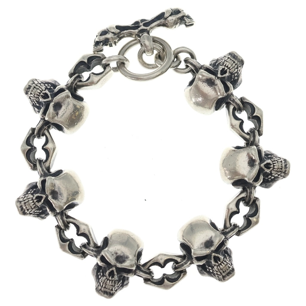 CRAZY PIG(クレイジーピッグ) SKULL LINK BRACELET スカル リンク ブレスレット シルバー