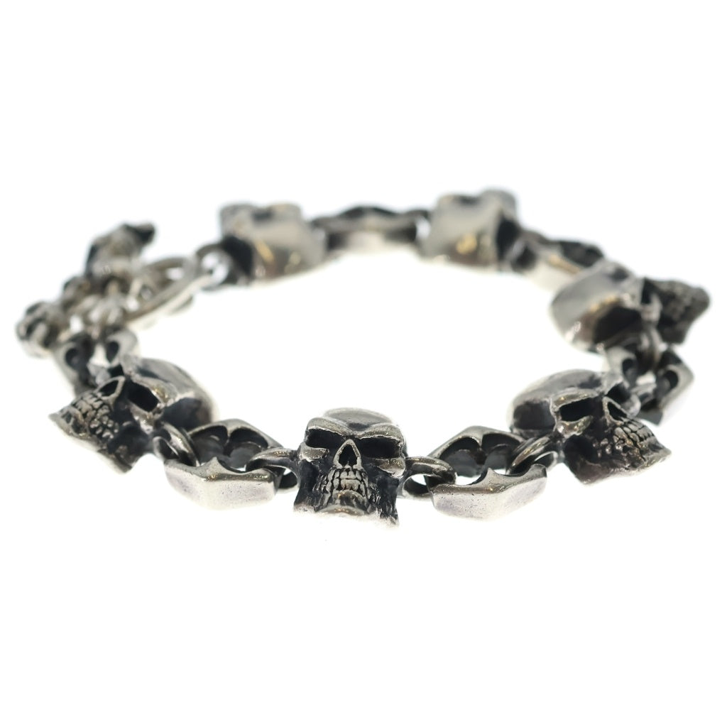 CRAZY PIG(クレイジーピッグ) SKULL LINK BRACELET スカル リンク ブレスレット シルバー
