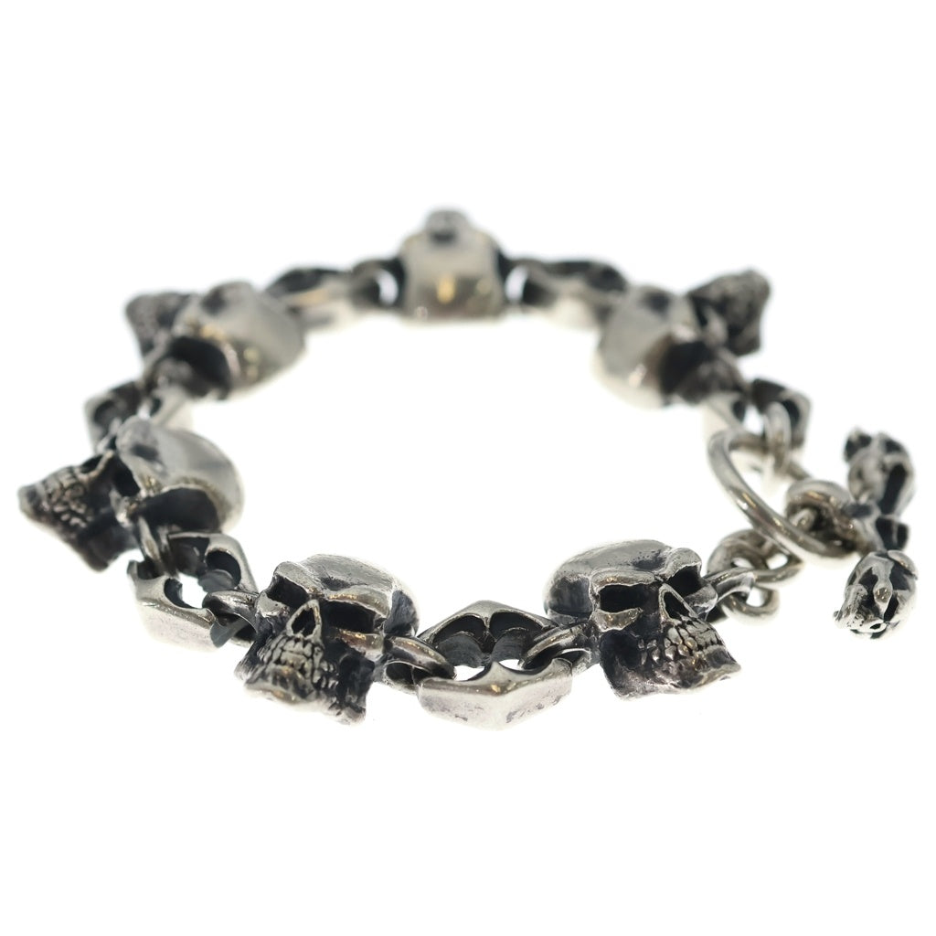 CRAZY PIG(クレイジーピッグ) SKULL LINK BRACELET スカル リンク ブレスレット シルバー