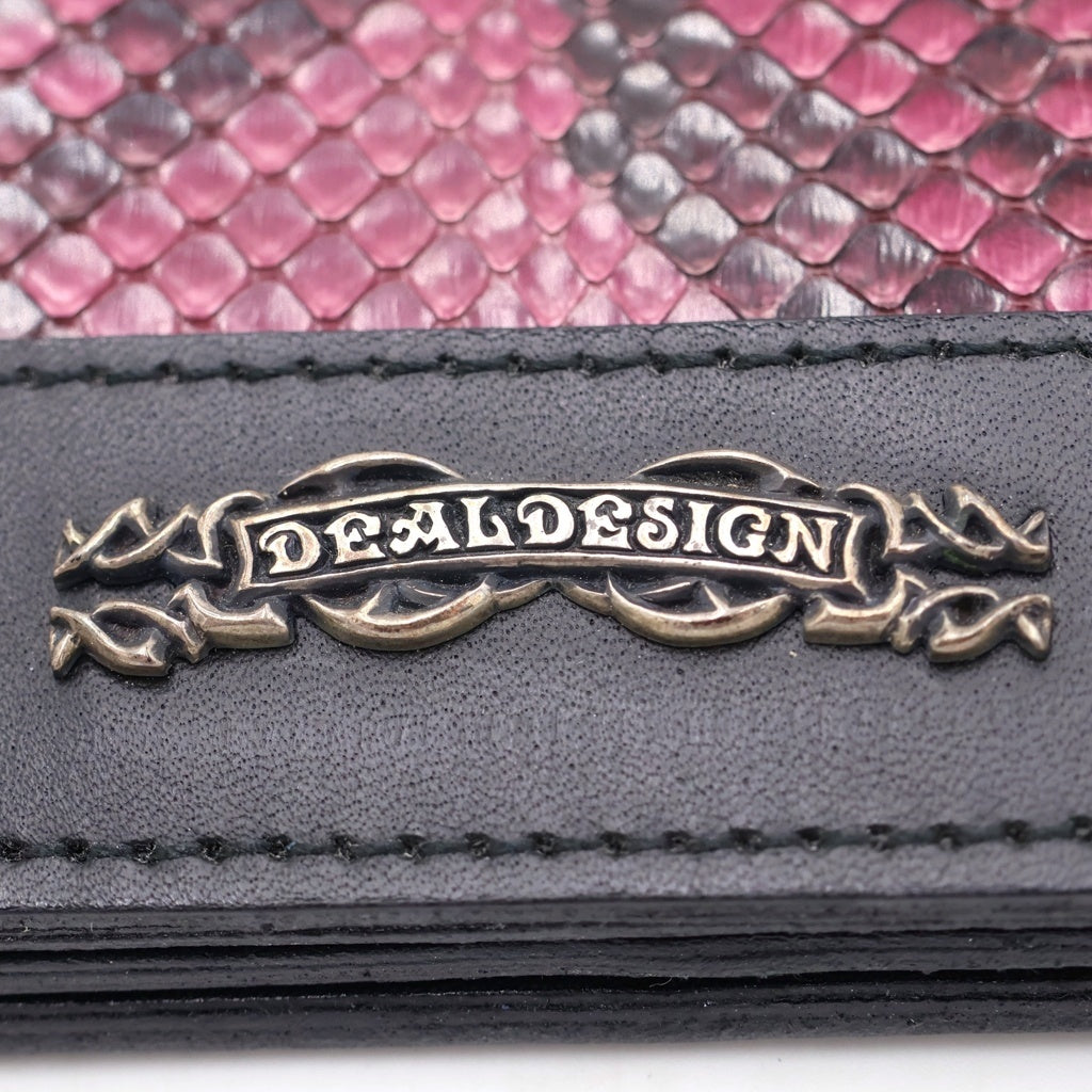 DEAL DESIGN(ディールデザイン) ヴィヴィッド ライン レザー ロング ウォレット ブラック/パープル