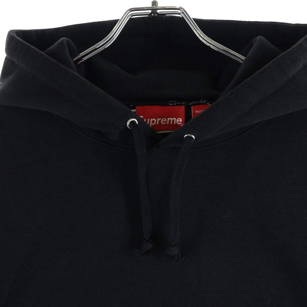 SUPREME(シュプリーム) 23AW 25AW Satin Applique Hooded Sweatshirt サテンアップリケフーディー プルオーバーパーカー ブラック
