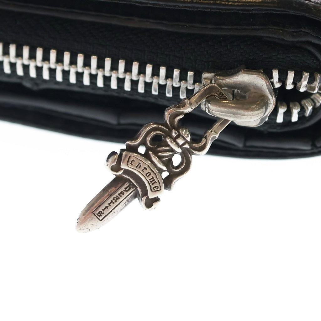 CHROME HEARTS(クロムハーツ) SQ ZIP BILL スクエアジップビル レザーウォレット 財布 ブラック