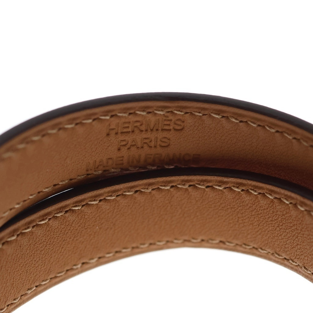 HERMES(エルメス) ケリードゥブルトゥール A刻印 レザーブレスレット ピンク/ゴールド レディース