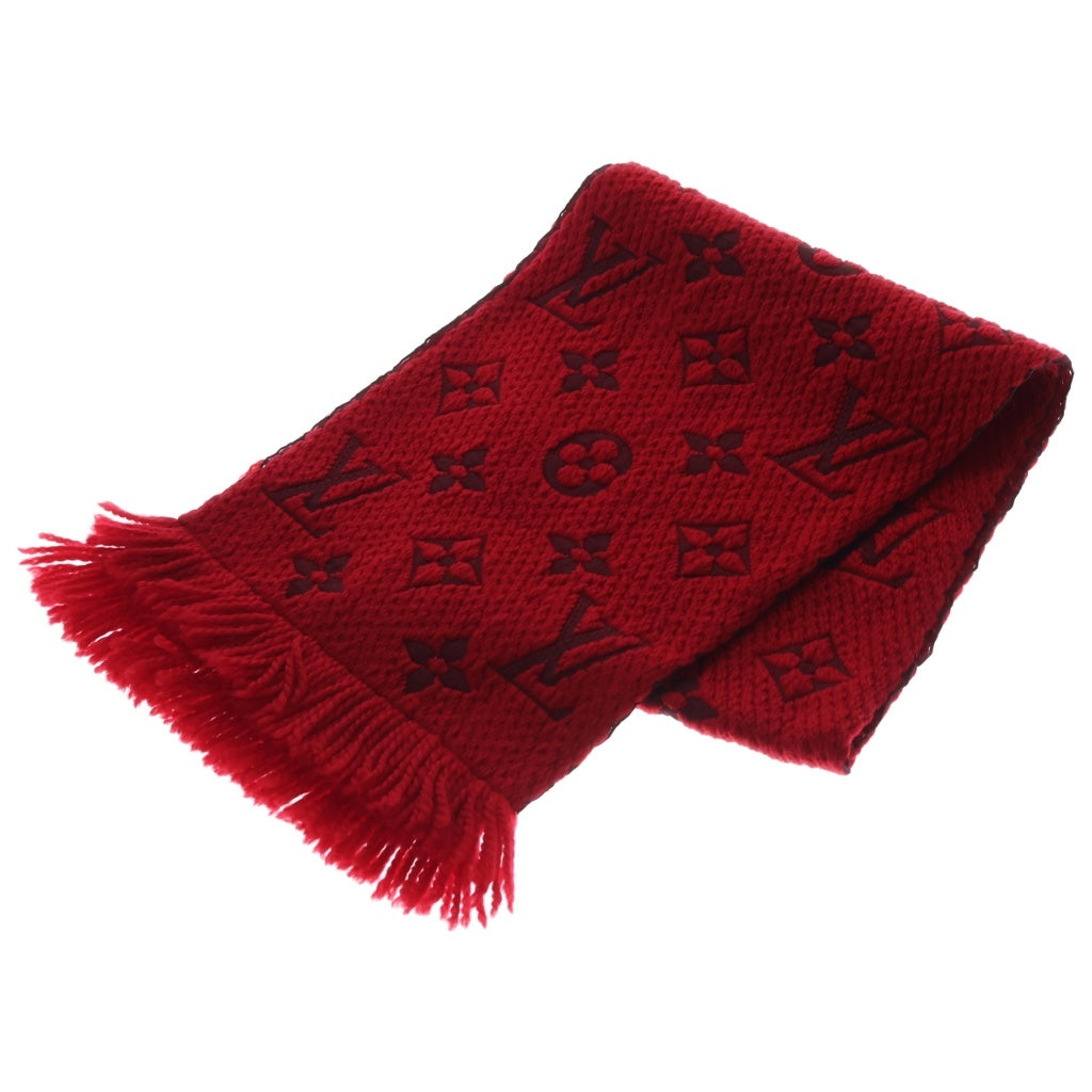 LOUIS VUITTON(ルイヴィトン) エシャルプ ロゴマニア LVロゴ マフラー シルク ウール M72432 レッド レディース