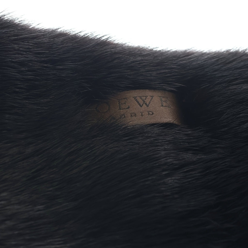 LOEWE(ロエベ) ティペット マフラー ミンク ナッパレザー ダークブラウン レディース