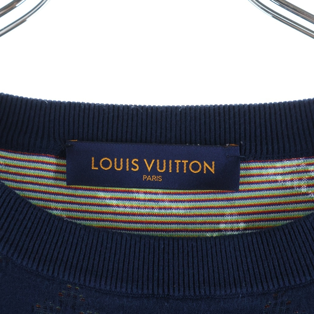 LOUIS VUITTON(ルイヴィトン) 20AW ドロップニードルモノグラム ニット クルーネックニット RM202Q TBV HIN44W ネイビー