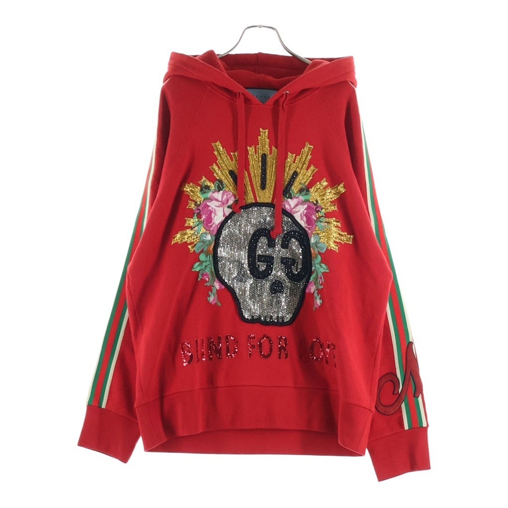 GUCCI(グッチ) ゴースト スワロフスキー パーカー フーディ 556839 X957B レッド