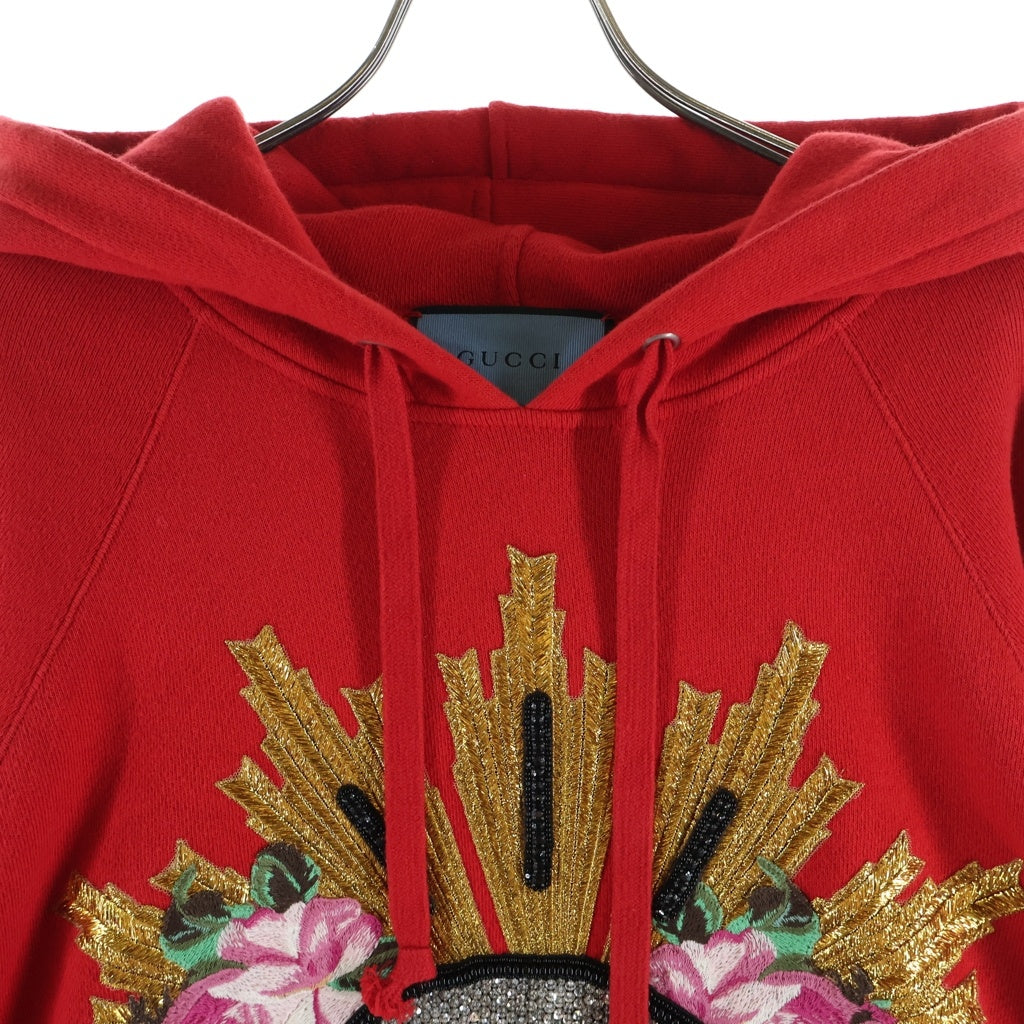 GUCCI(グッチ) ゴースト スワロフスキー パーカー フーディ 556839 X957B レッド