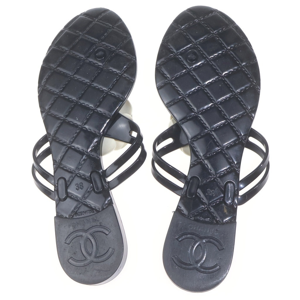 CHANEL(シャネル) カメリア エナメル サンダル レディース ブラック