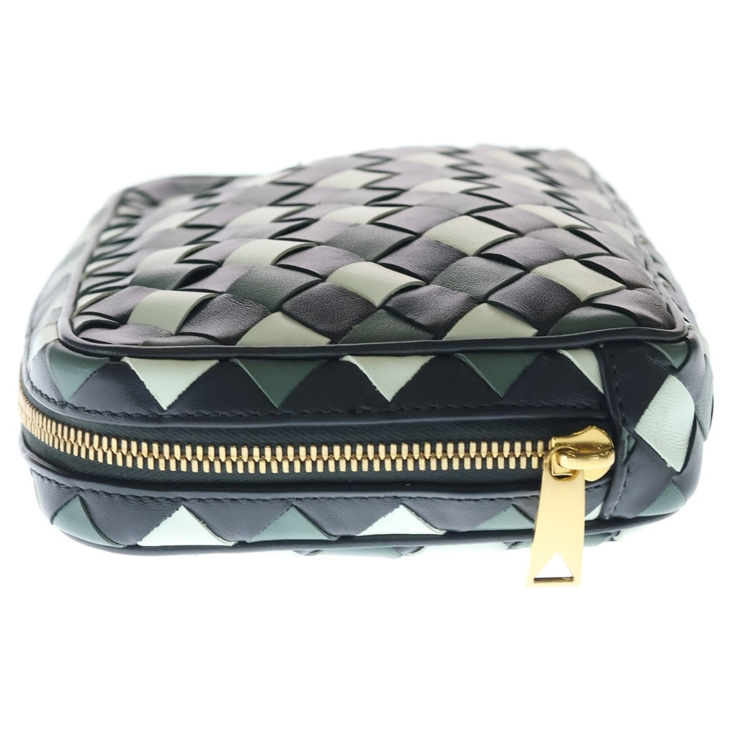BOTTEGA VENETA(ボッテガヴェネタ) イントレチャート レザー ビューティー ポーチ ブラック レディース