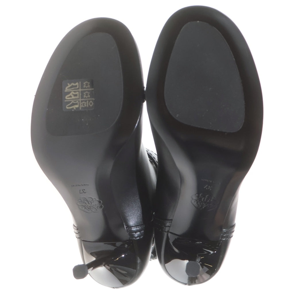 Alexander McQueen(アレキサンダーマックイーン) バックル レザーブーツ ヒール センタージップ レディース 757505 ブラック