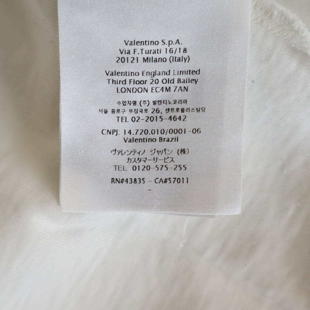 VALENTINO(ヴァレンティノ) LOGO T-SHIRT フロントロゴプリント クルーネック半袖Tシャツ ホワイト WV0MG10W7SS
