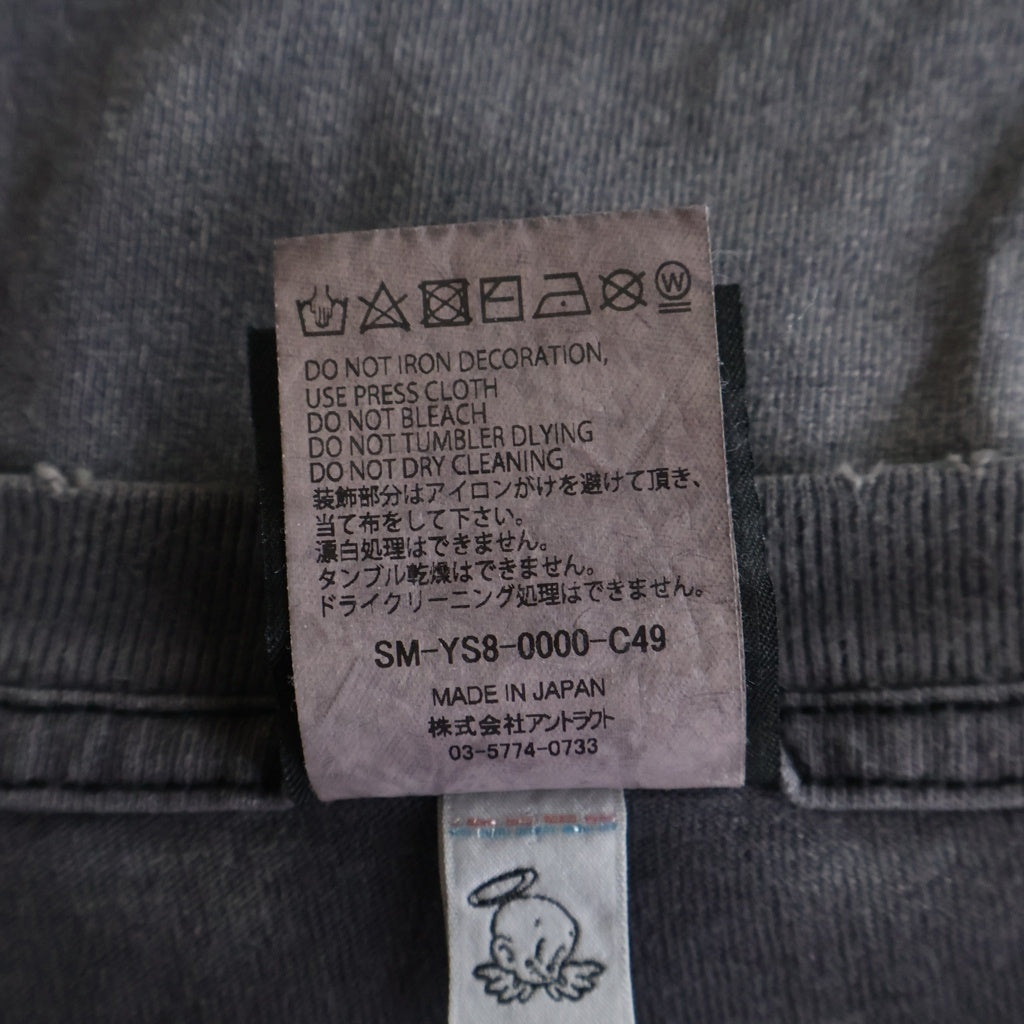 SAINT MICHAEL(セントマイケル) 24SS PTP_SS TEE STAY REAL プリント半袖Tシャツ カットソー ブラック SM-YS8-0000-C49