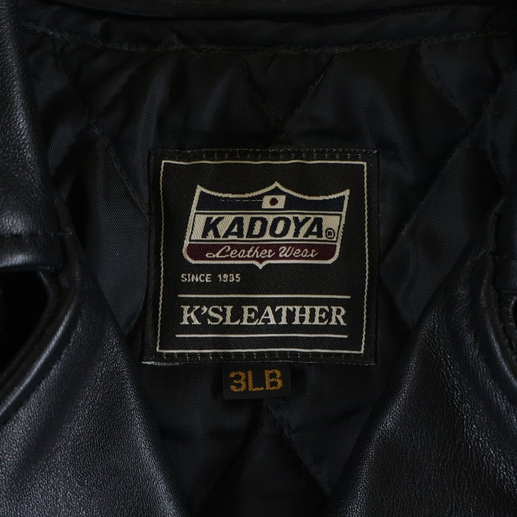 KADOYA(カドヤ) FPW-EVO ダブルライダースジャケット エルボーパッチ キルティングライナー ブラック