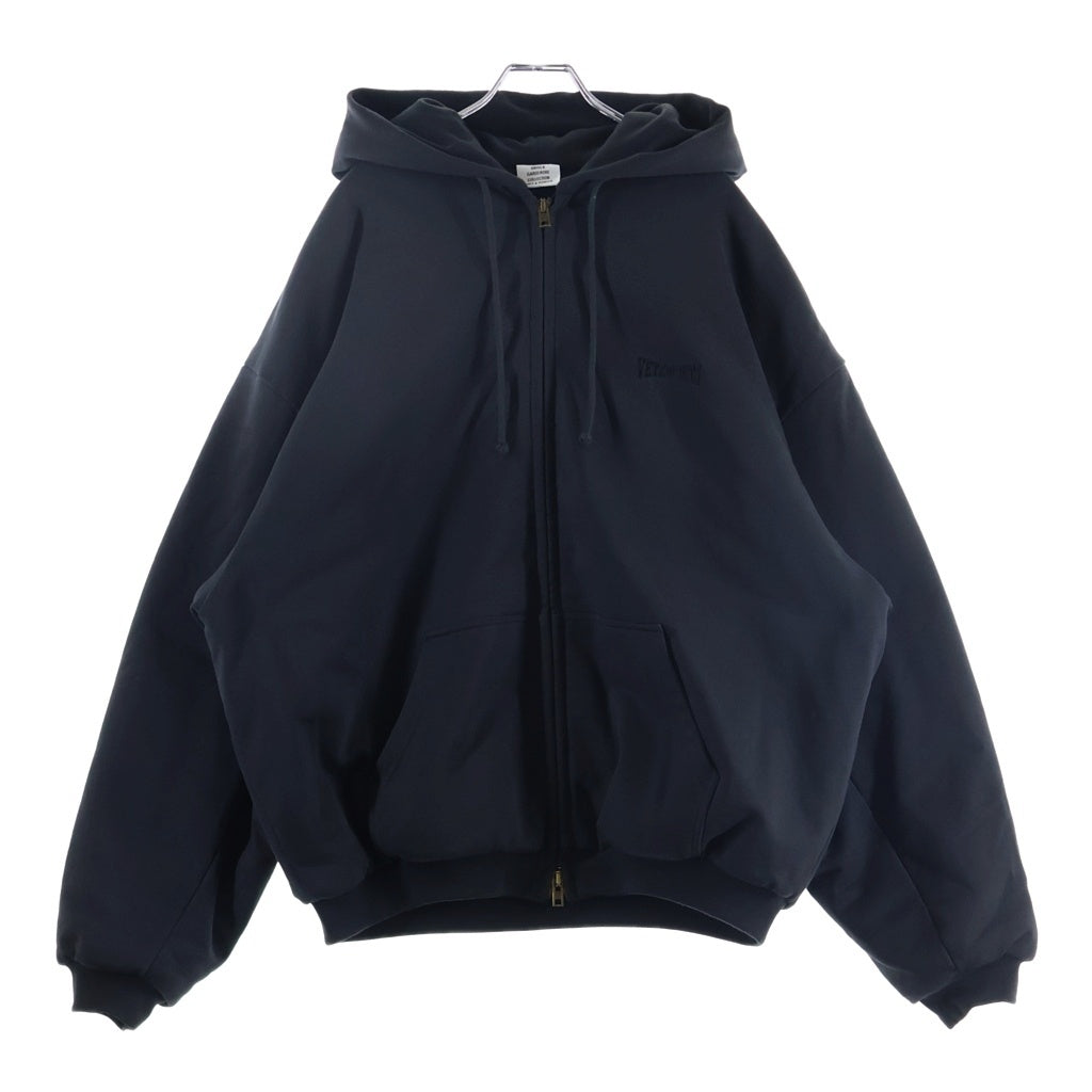 VETEMENTS(ヴェトモン) Puffed Oversized Zip-Up Hoodie パフド オーバーサイズドジップアップフーディー ブラック UH76ZU860B