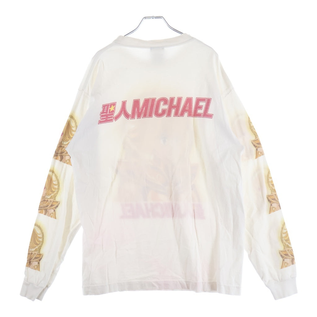 SAINT MICHAEL(セントマイケル) 21SS 聖人MICHAEL LONG SLEEVE プリント長袖Tシャツ カットソー ホワイト SM-S21-0000-011