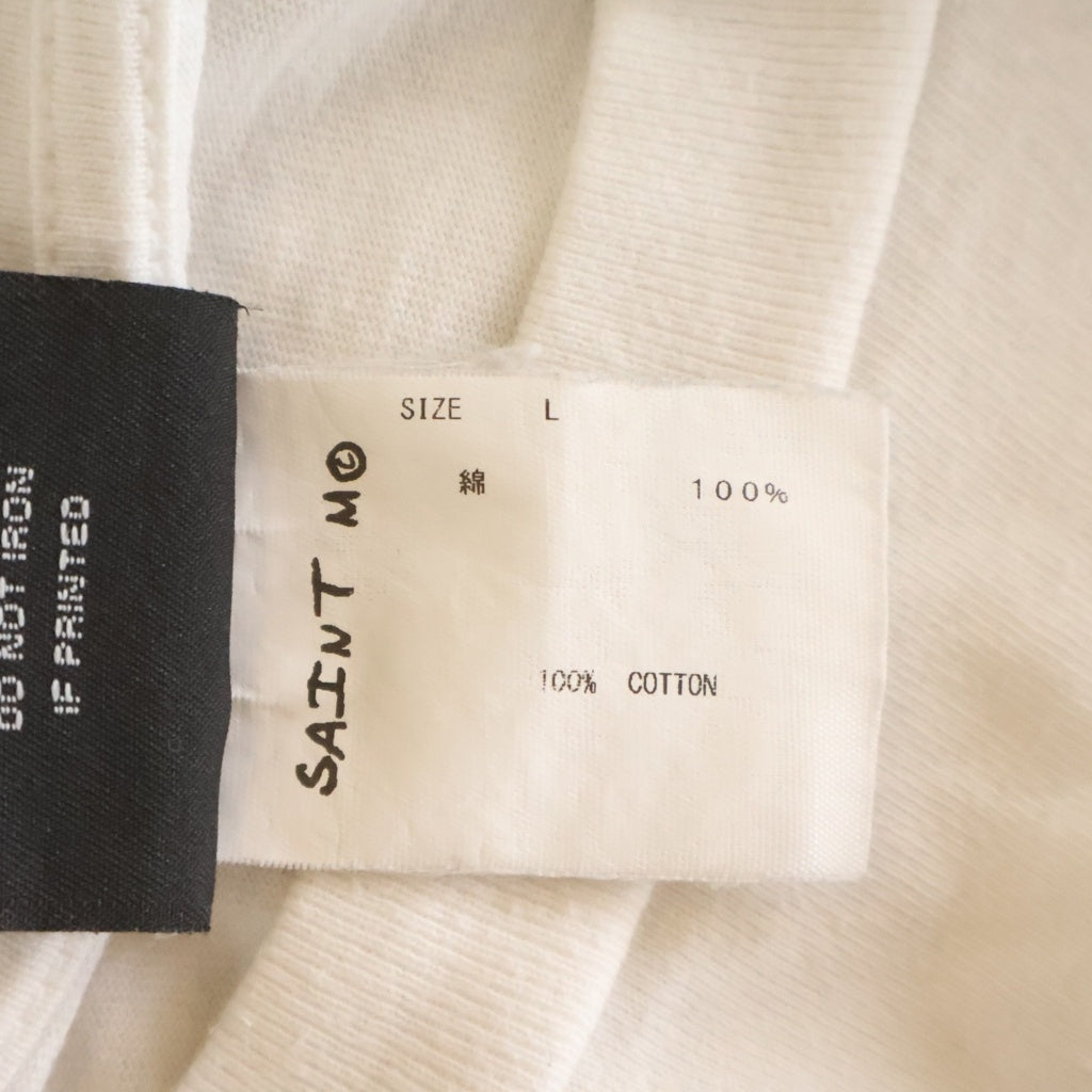 SAINT MICHAEL(セントマイケル) 21SS 聖人MICHAEL LONG SLEEVE プリント長袖Tシャツ カットソー ホワイト SM-S21-0000-011
