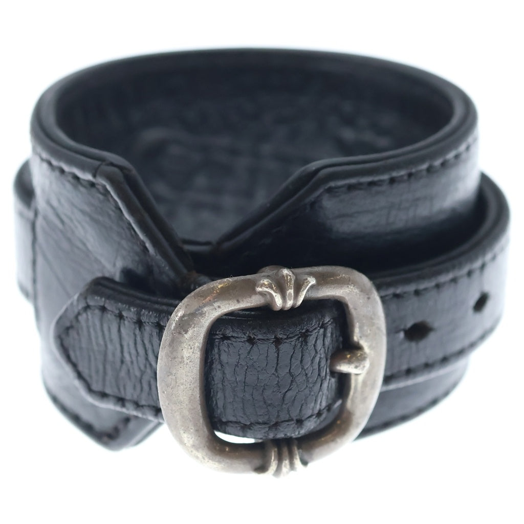 CHROME HEARTS(クロムハーツ) R&R TINY BUCKLE ガンスリンガー タイニーバックル レザーブレスレット チョーカー ブラック/シルバー